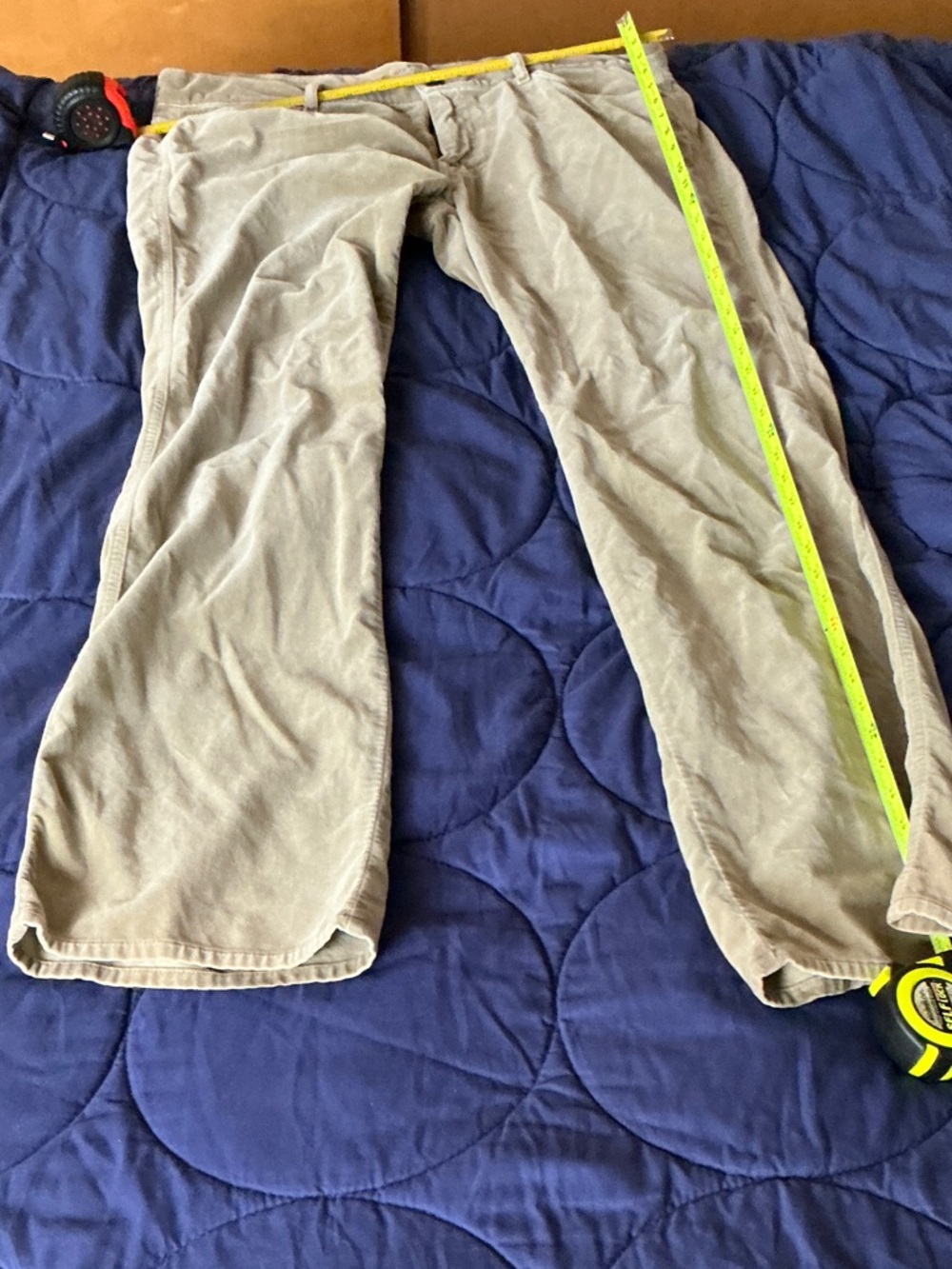 Vintage7 For All Mankind Light Khaki Velour pants 38x34- Rare!
